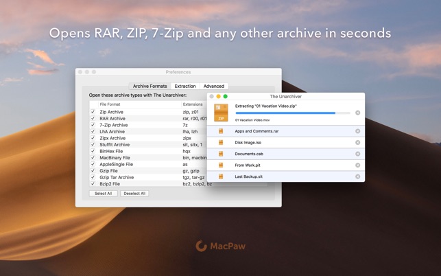 The Unarchiver on the Mac App Store