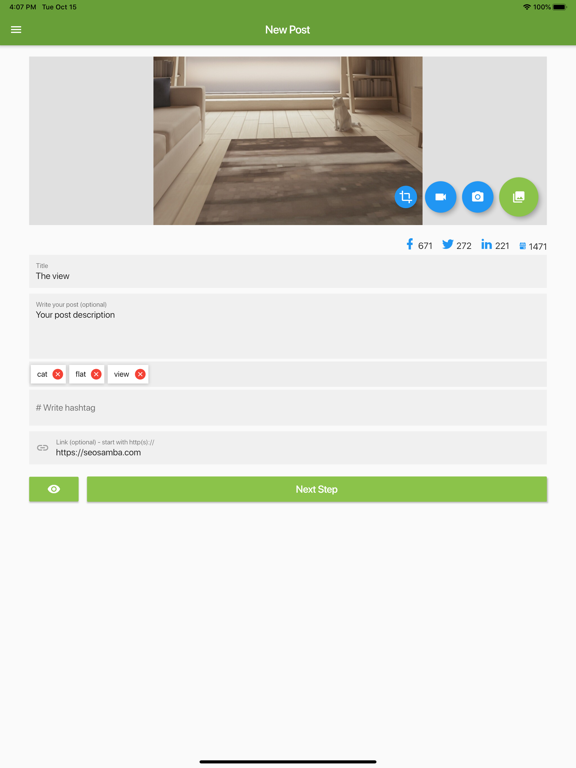 Social Scheduler by SeoSamba iPad screenshot 4 - Business app