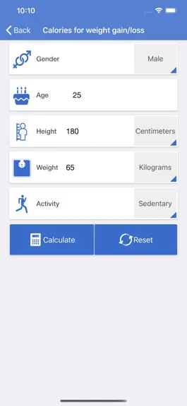 Game screenshot Health calculator: weight, BMI apk