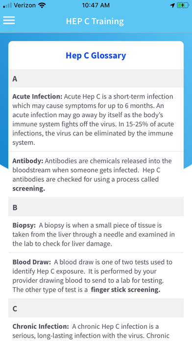 HEP C Training iPhone screenshot