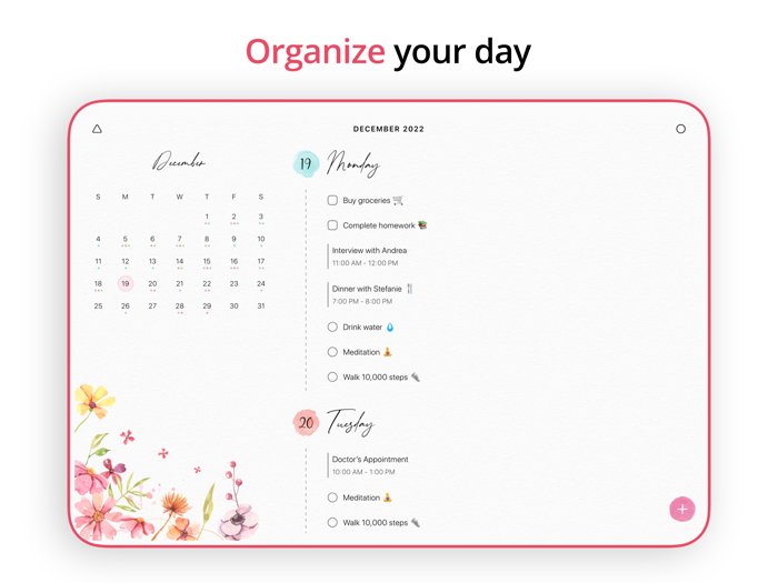 Cute Planner and Journal Floret