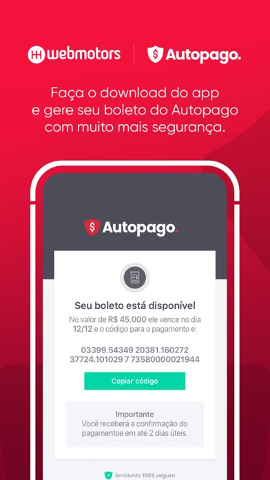 Screenshot #1 pour Webmotors Autopago