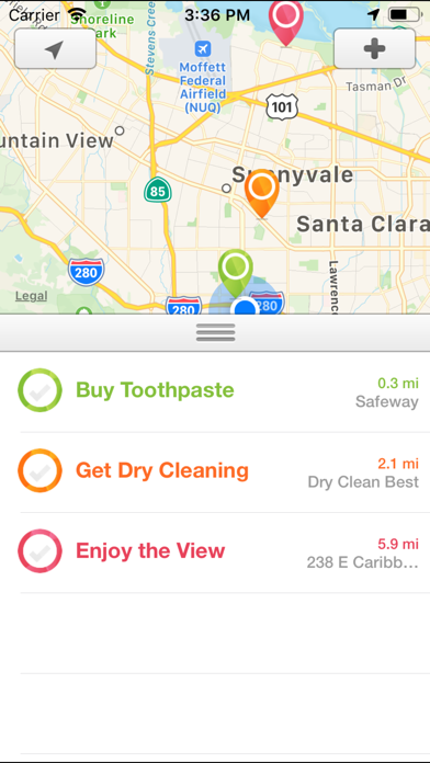 Screenshot #1 for Nearly - Location Reminders