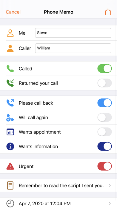 Phone Memos Screenshot