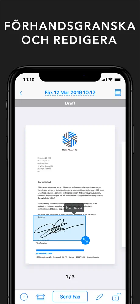 FAX App. Skicka fax med iPhone