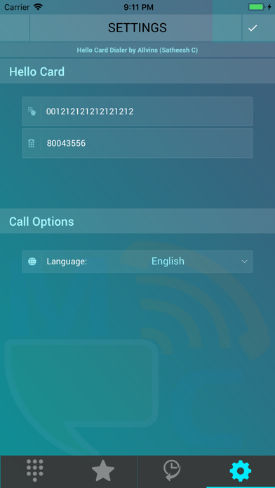 Screenshot #1 pour Hello Card Dialer