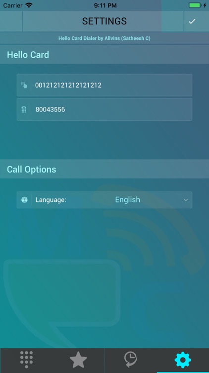Hello Card Dialer