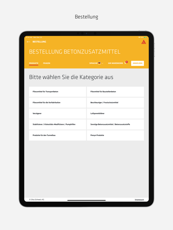 Sika Beton App iPad screenshot
