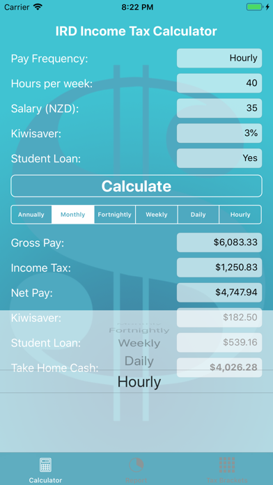 Screenshot #3 pour IRD Income Tax Calculator