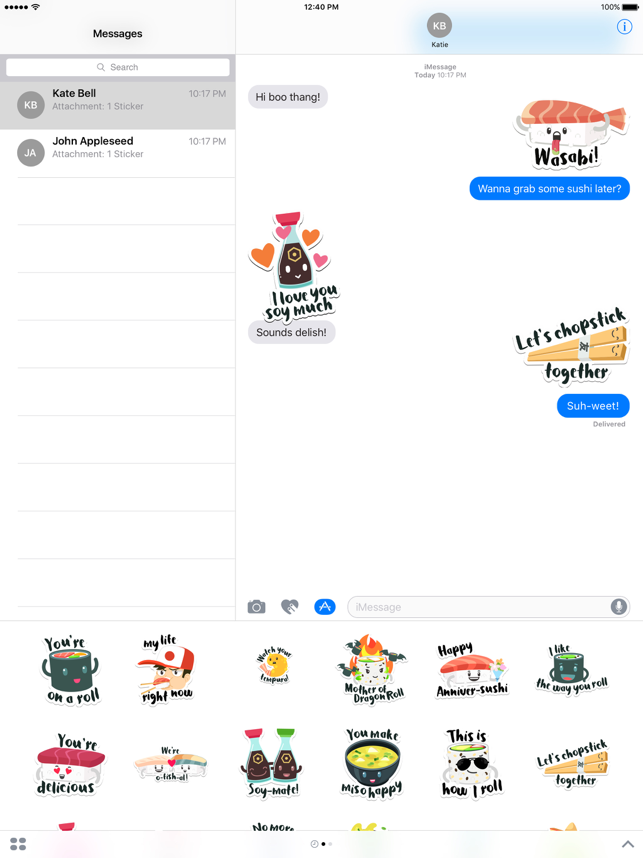 ‎Sushi Stickers for iMessage Screenshot