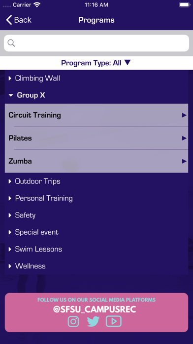 Screenshot #3 pour SFSU Mashouf Wellness Center