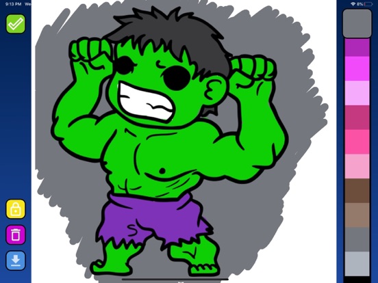 Colouring Superheroes iPad screenshot