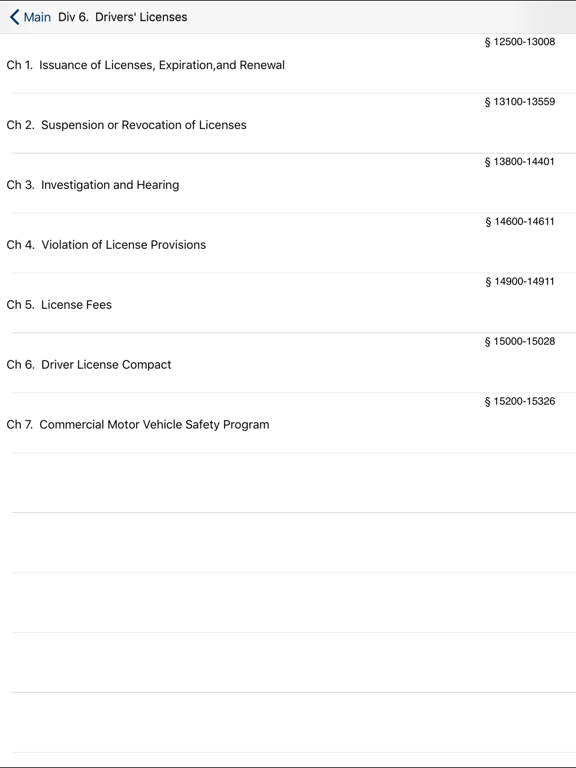 CA Vehicle Code 2026 iPad screenshot 5 - Reference app
