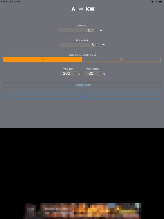 Elecalc iPad screenshot