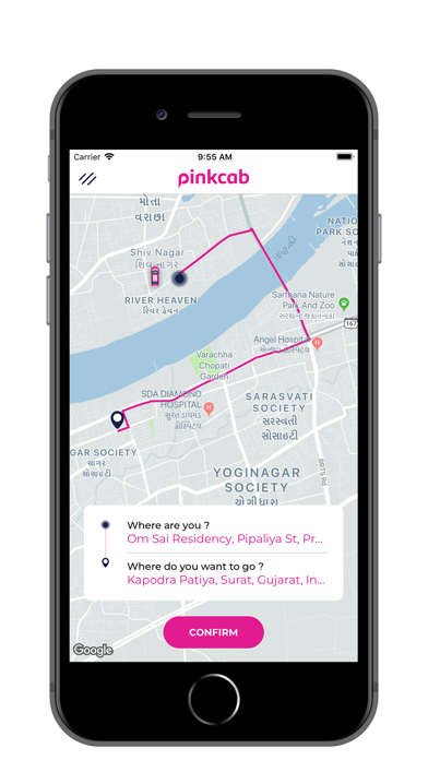 PinkCab Passenger Screenshot