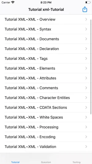 Tutorial for XML screenshot 1