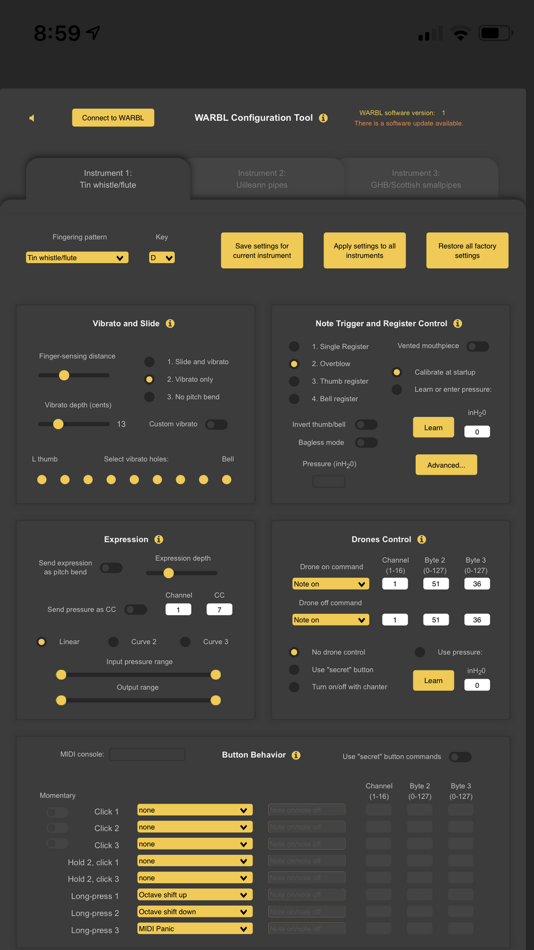 WARBL Configuration Tool (iOS) 由: Sonosaurus LLC WARBL Configuration Tool (iOS) 由: Sonosaurus LLC