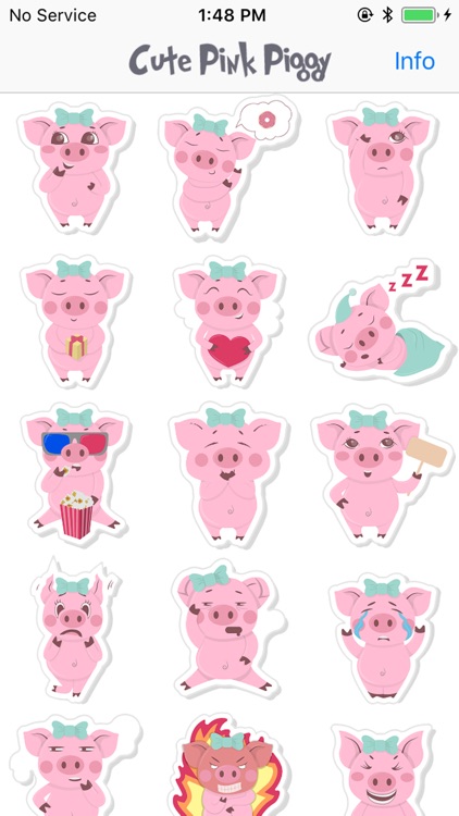 Pink Piggy Animated Stickers
