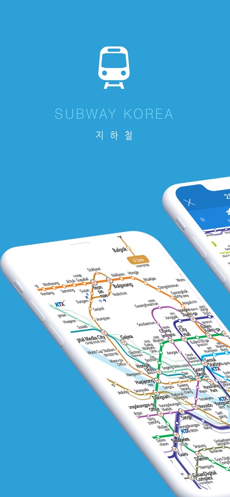 Subway Korea - Explore the app's clean, newly-designed UI, showcasing a visually crisp vector-based map rendered on a modern smartphone display.