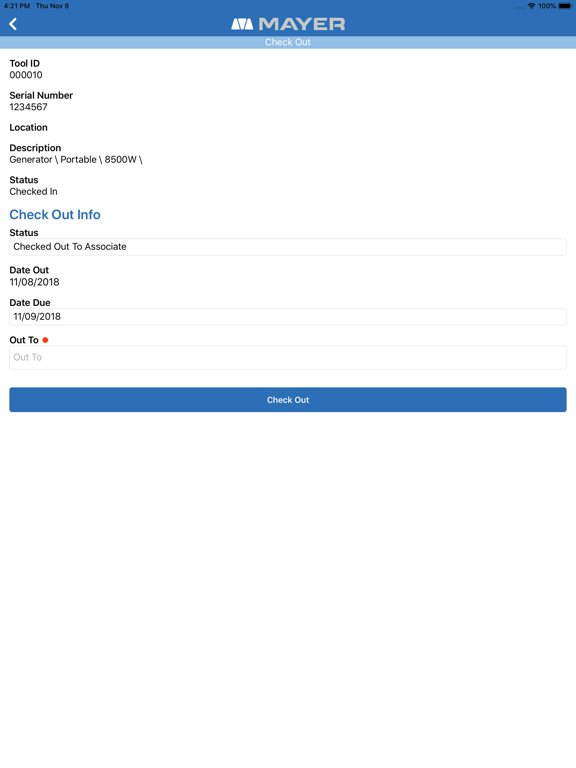 Mayer Tool Management iPad screenshot 4 - Business app
