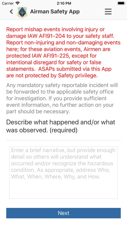 Airman Safety App