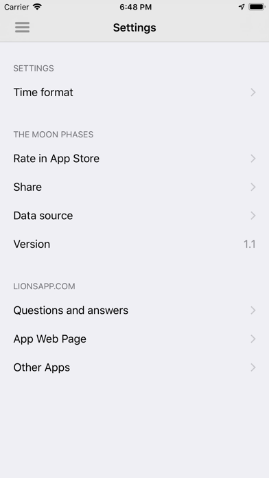 The Moon phases Screenshot
