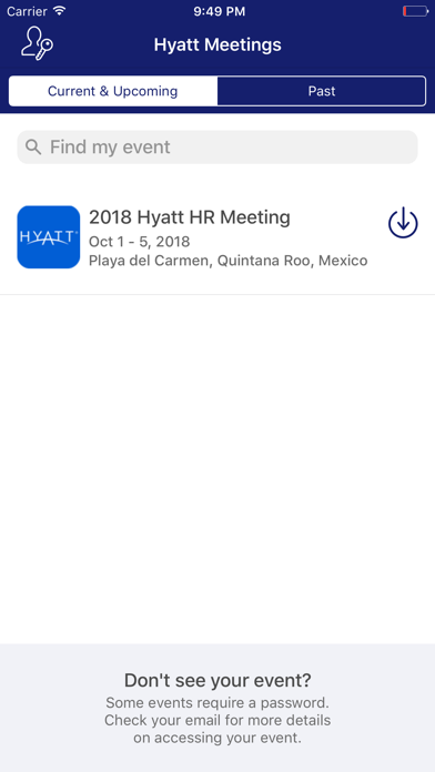 Screenshot #1 pour Hyatt Meetings
