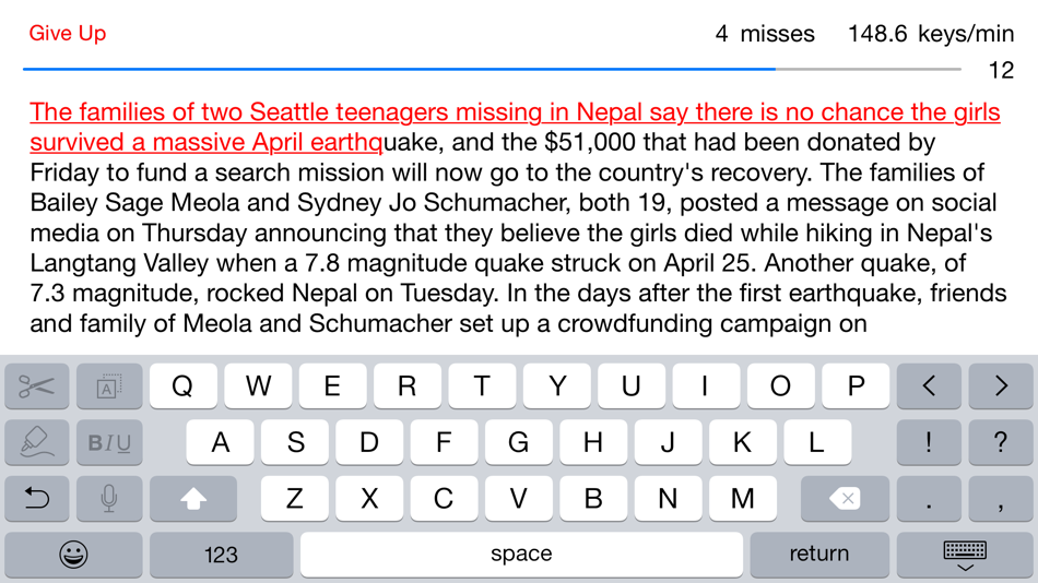 #2. News Typing (iOS) Podle: Hit Apps