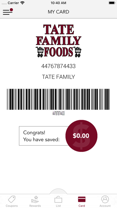 Tate Family Foods Screenshot