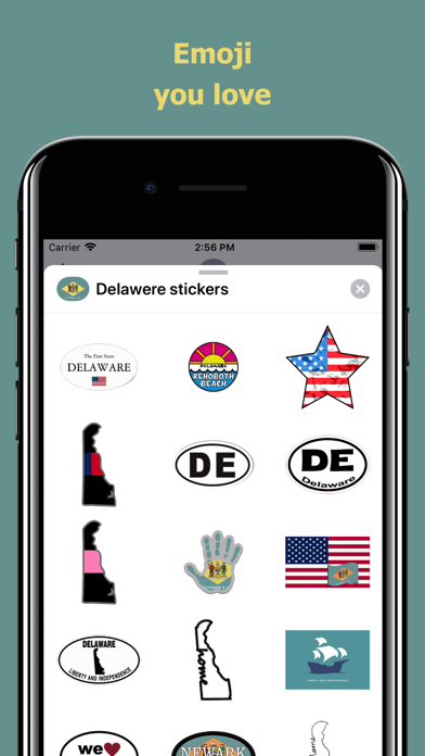 Delaware emoji - USA stickers screenshot 2