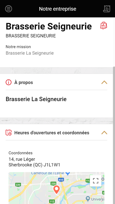 Brasserie Seigneurie Screenshot
