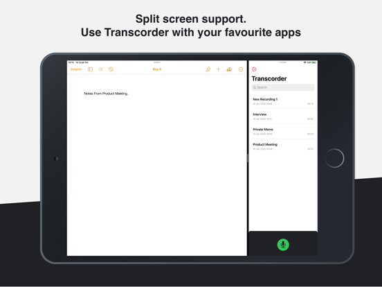 Transcorder - Voice Recorder iPad screenshot