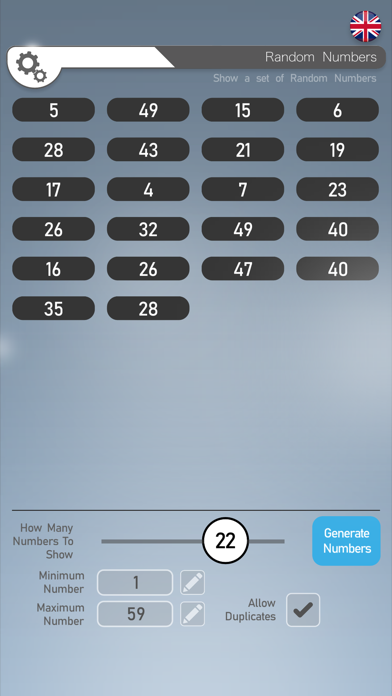 Random Number App Screenshot