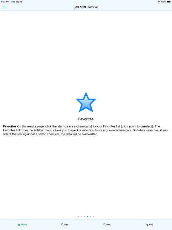 EPA RSL/RML iPad screenshot 5 - Reference app