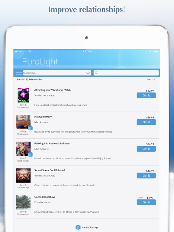 PureLight Audio iPad screenshot 4 - Health & Fitness app