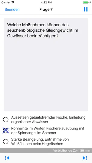 Screenshot von Fischereiprüfung Brandenburg auf dem iPhone 2