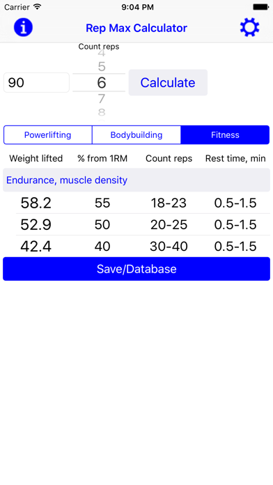 Screenshot #3 pour Rep Max Calculator