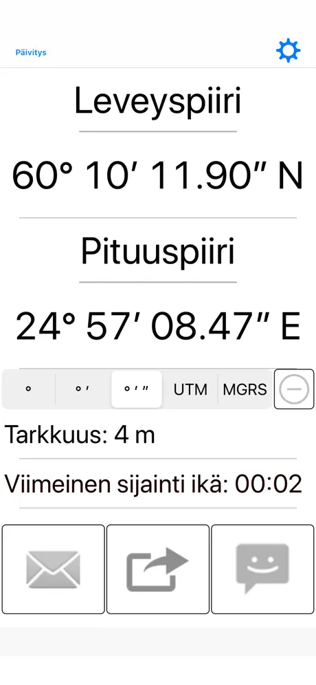 Jaa GPS-koordinaatit