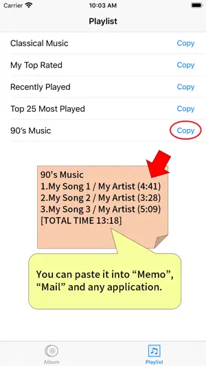 Songlist Copy screenshot 2