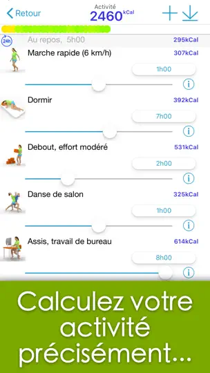 Capture d'écran de Calories Minute Access sur iPhone 5