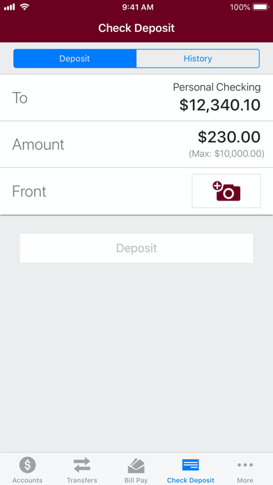 Saratoga National Bank Screenshot
