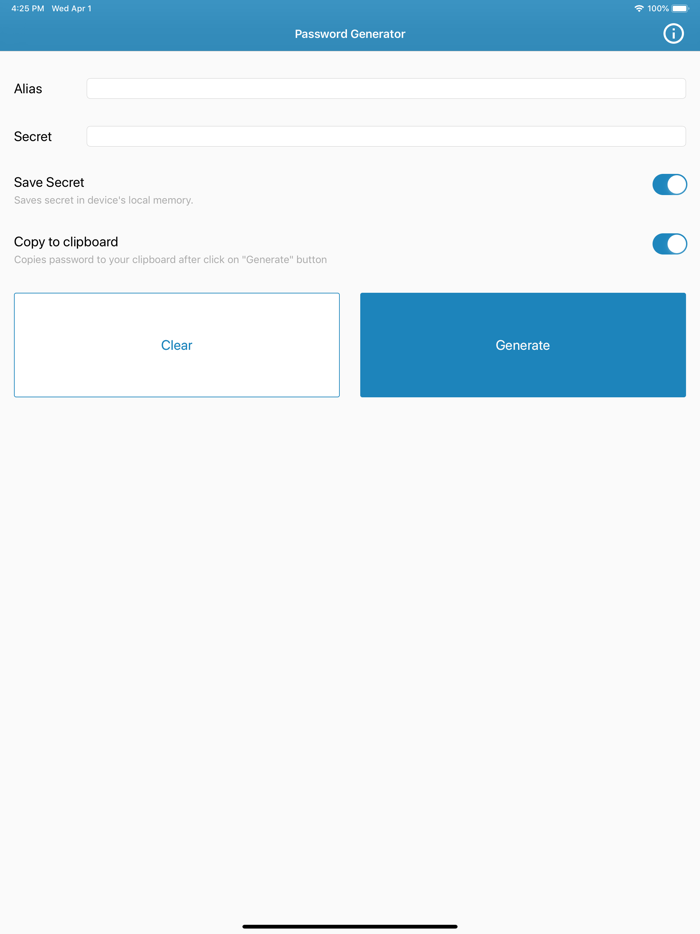 Password Generator on the fly