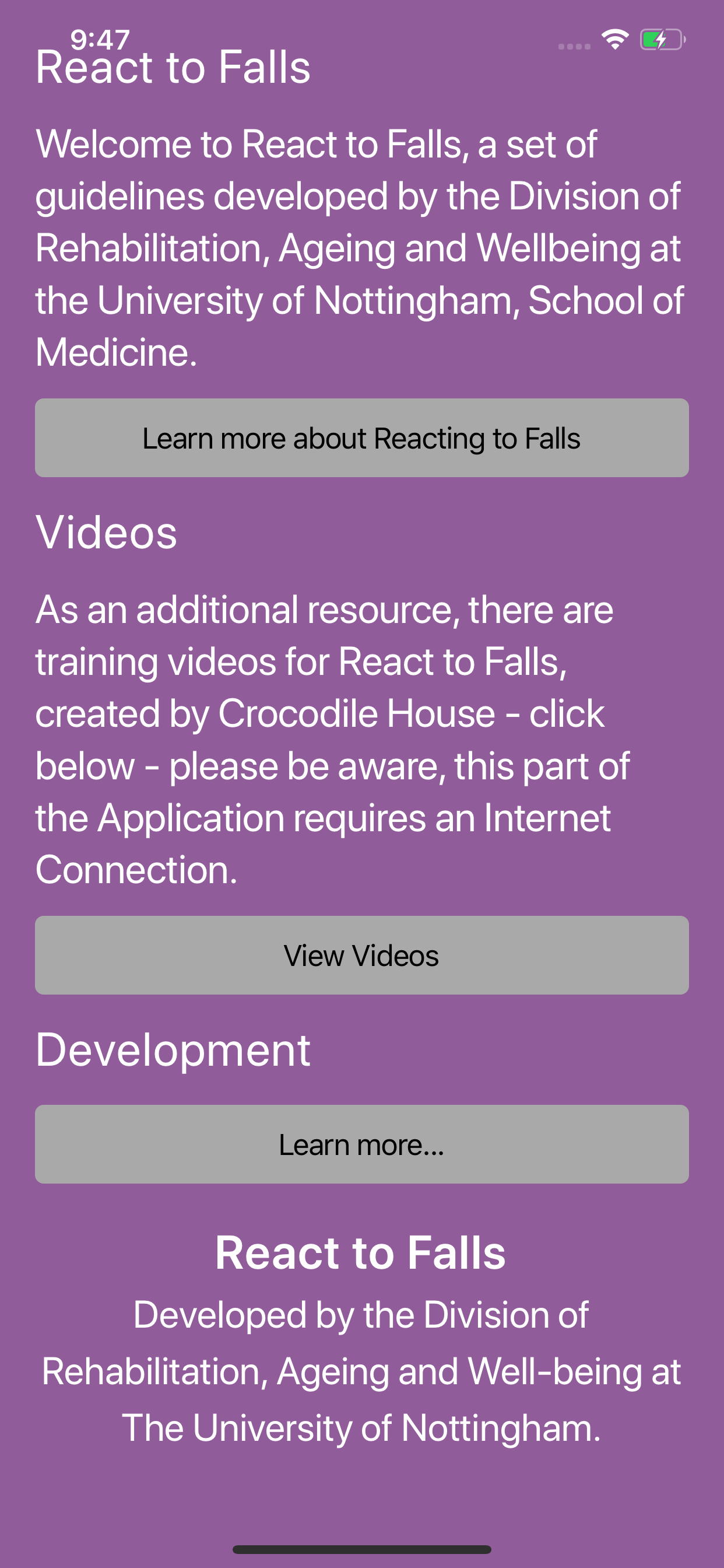 React to falls
