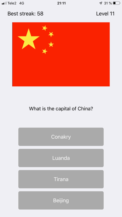 Capital City Quiz World Flags Screenshot