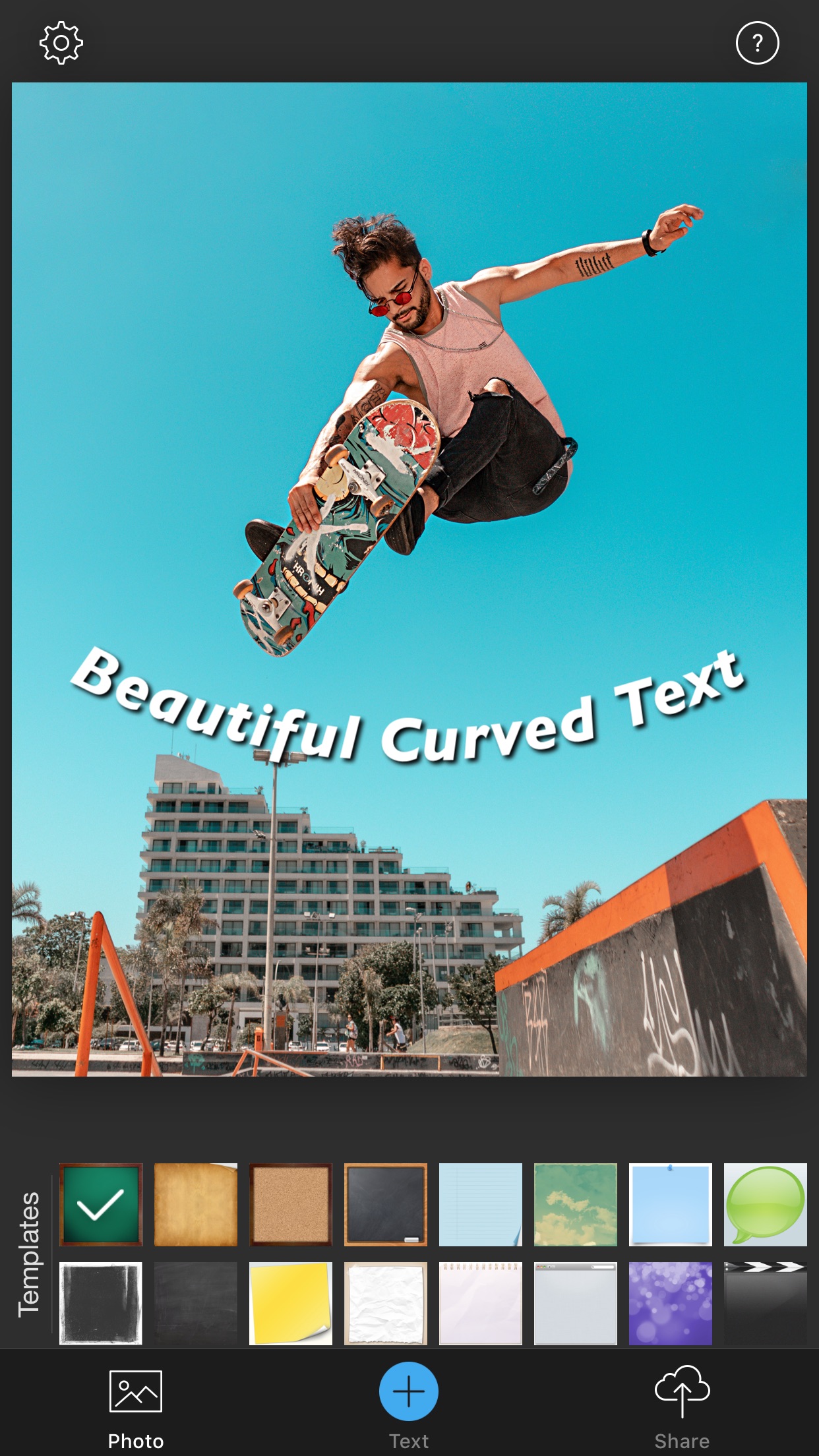 Screenshot do app Curved Text