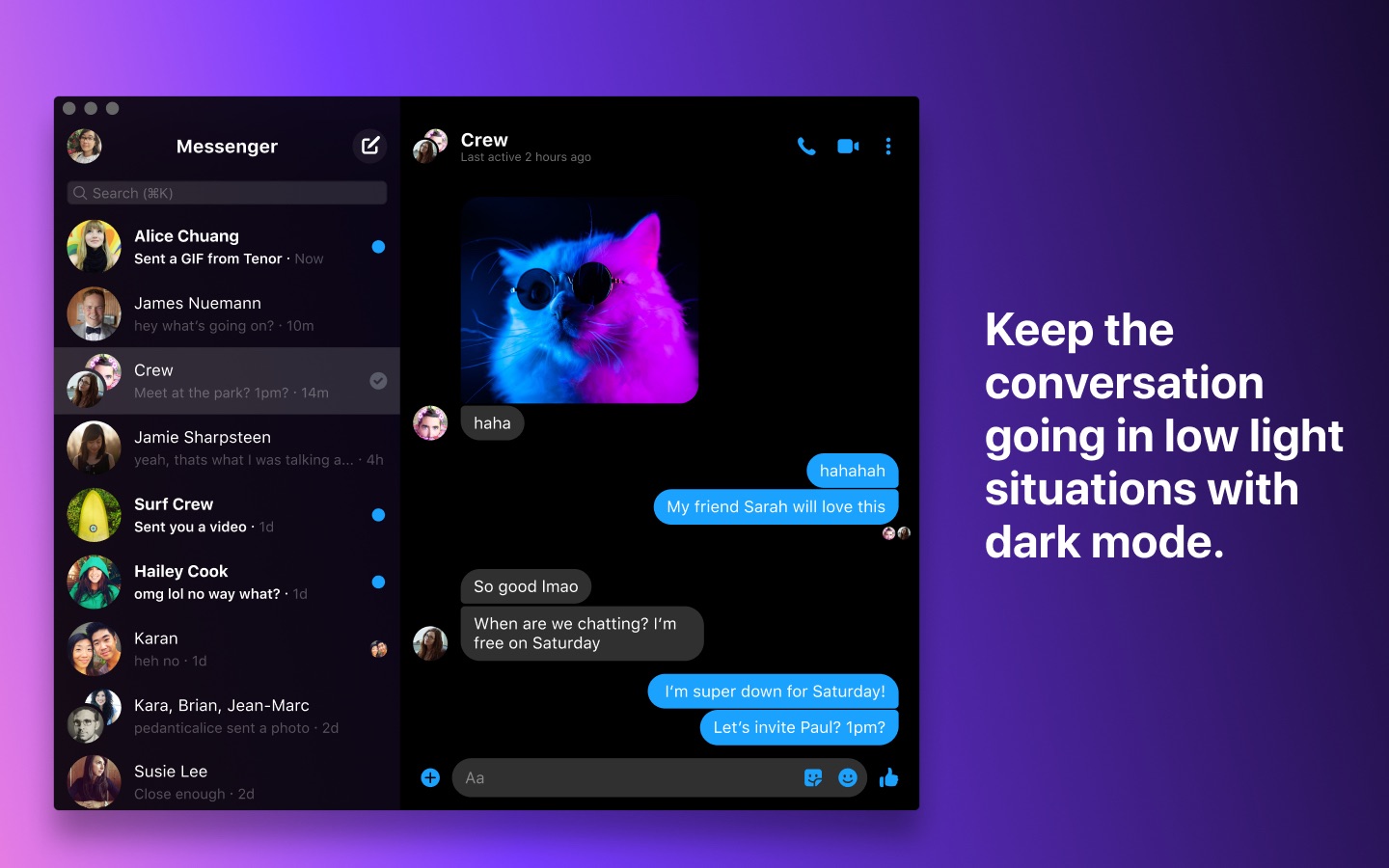 Screenshot do app Messenger