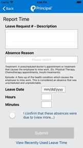 Principal Absence Manager screenshot