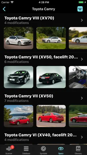 Screenshot von OBD For Toyota auf dem iPhone 8
