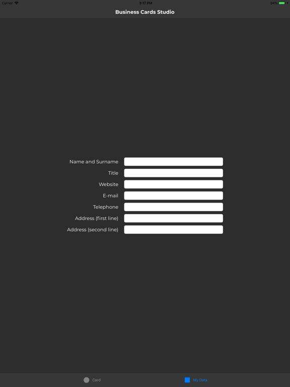 Business Cards Studio iPad screenshot