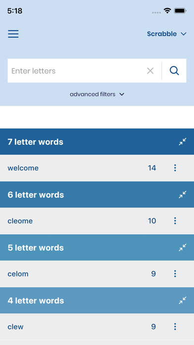 Screenshot #1 pour WordFinder: Unscramble words